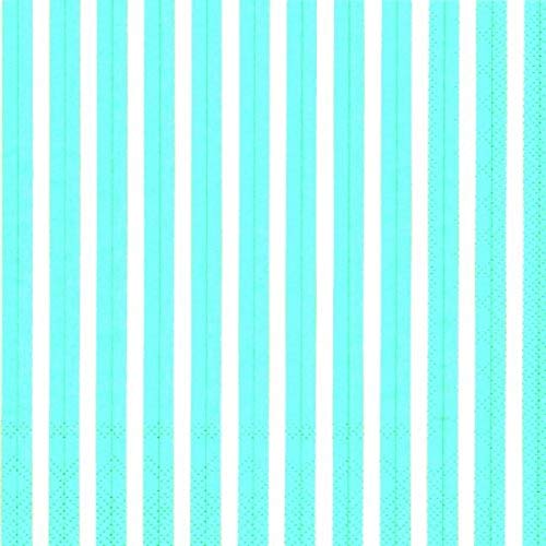 Hellblau Weiß Streifen Papier 3-lagig Servietten 33 cm quadratisch 20 in einer Packung von IHR