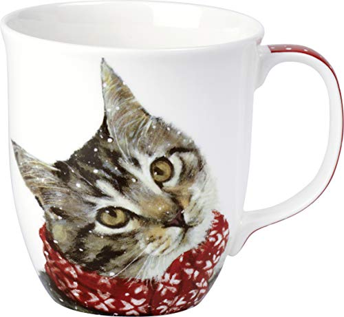 IHR - BOC 744700 - Kaffeebecher, Weihnachten, Katze, Porzellan, 10cm x 9cm, 375ml von IHR