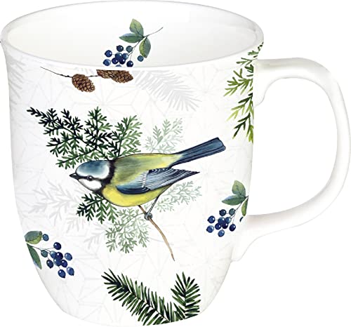 IHR - BOC 970690 - Becher, Maisies Friends, Vögel, Meisen, Porzellan, Bone China, 10cm x 9cm, spülmaschinen- und mikrowellengeeignet, 375ml von IHR