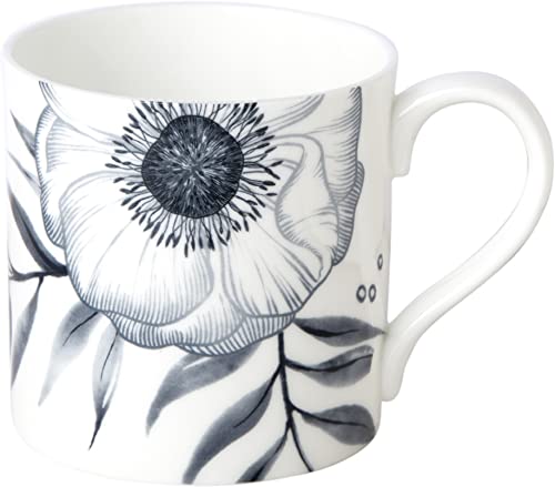 IHR - BOI 995500 - Kaffee Becher, Holly Flower, Porzellan, Bone China, 8,5cm x 8,5cm, spülmaschinen- und mikrowellengeeignet, 350ml von IHR