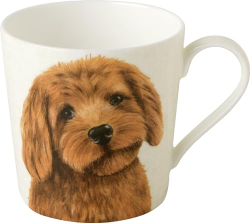 IHR - BOJ 1047560 - Kaffee Becher, Hund, Farm Dog, Porzellan, Bone China, 9cm x 9cm, spülmaschinen- und mikrowellengeeignet, 350ml von IHR