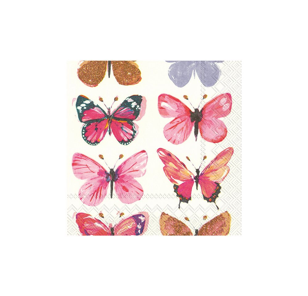 IHR Papierserviette Bunte Schmetterlinge, (20 St), 33 cm x 33 cm von IHR