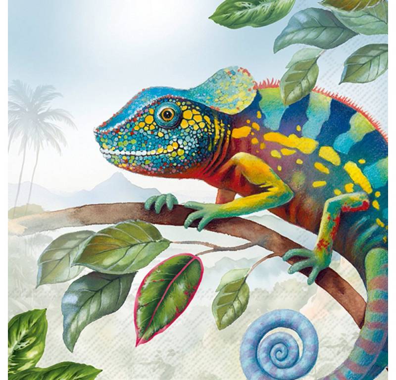 IHR Papierserviette Chamäleon, (20 St), 33x33cm von IHR