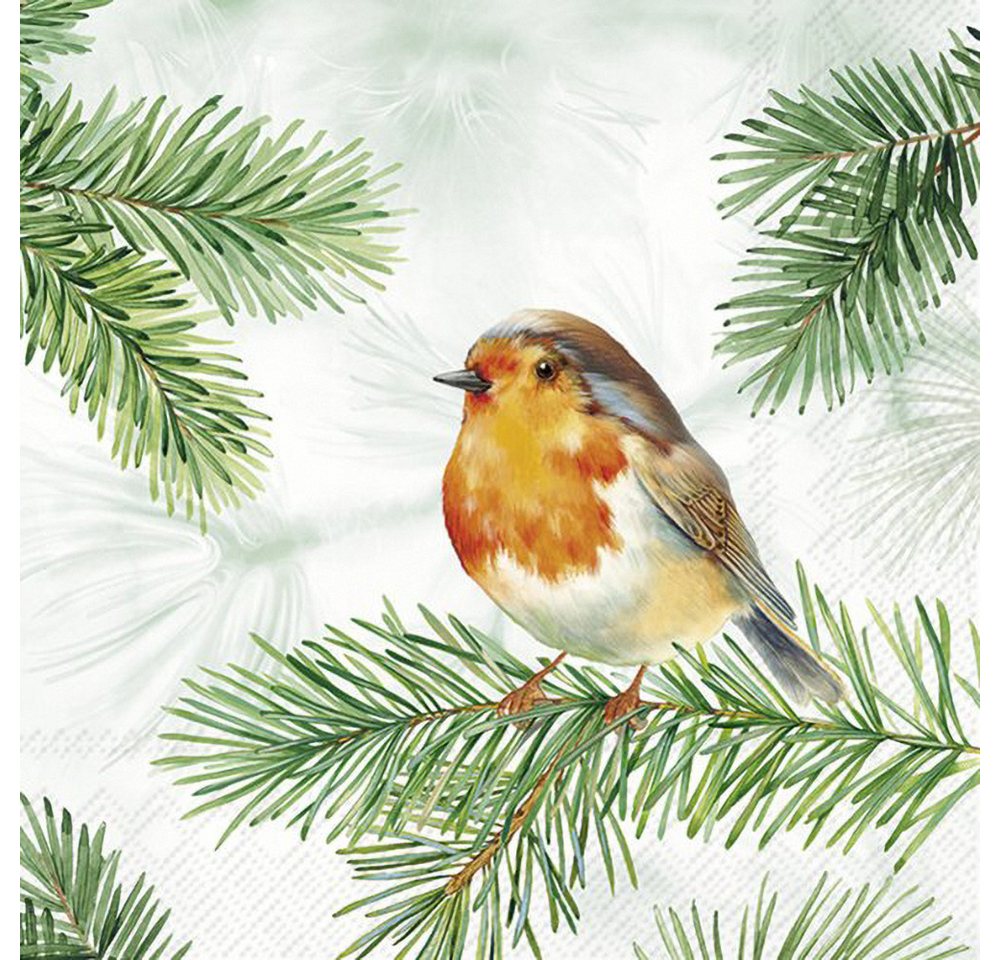 IHR Papierserviette Charming Robin, (20 St), 20 Stück von IHR