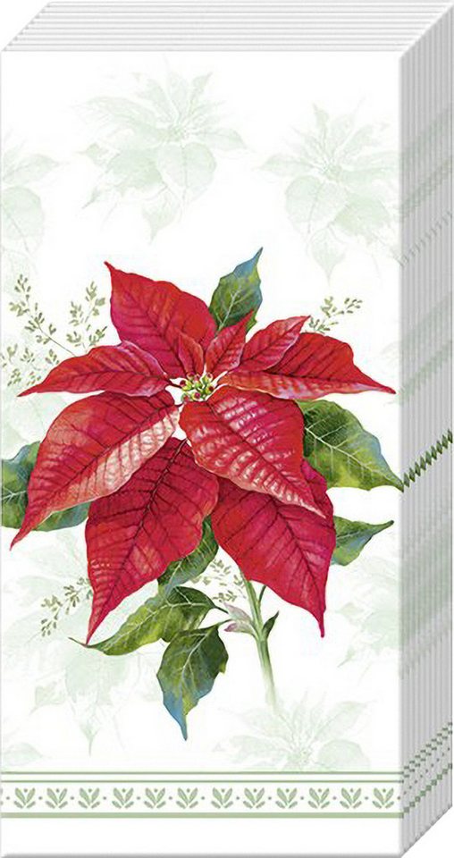 IHR Papierserviette Classic Poinsettia, (10 St), 21x21cm, 10 Stück von IHR