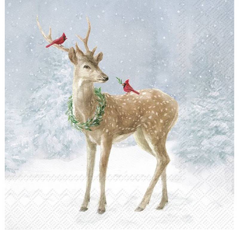 IHR Papierserviette Deer in Snow, (20 St), 20 Stück von IHR