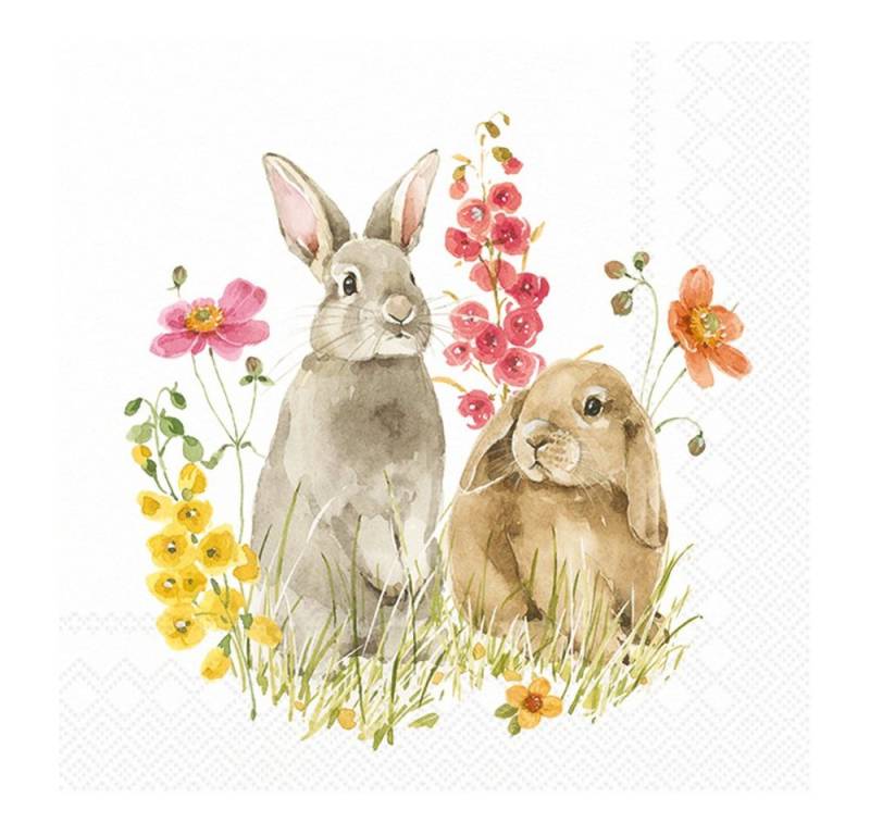IHR Papierserviette Freunde im Frühling, (20 St), 33 cm x 33 cm von IHR