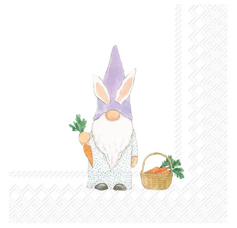 IHR Papierserviette Garten Gnom, (20 St), 33 cm x 33 cm von IHR