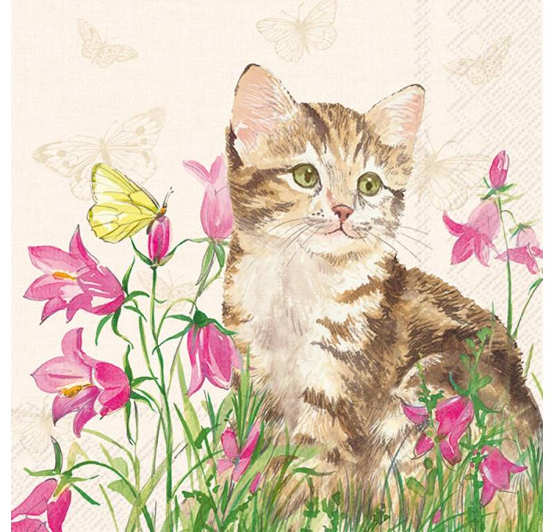 IHR Papierserviette Katze Minka, (20 St), 33x33cm von IHR