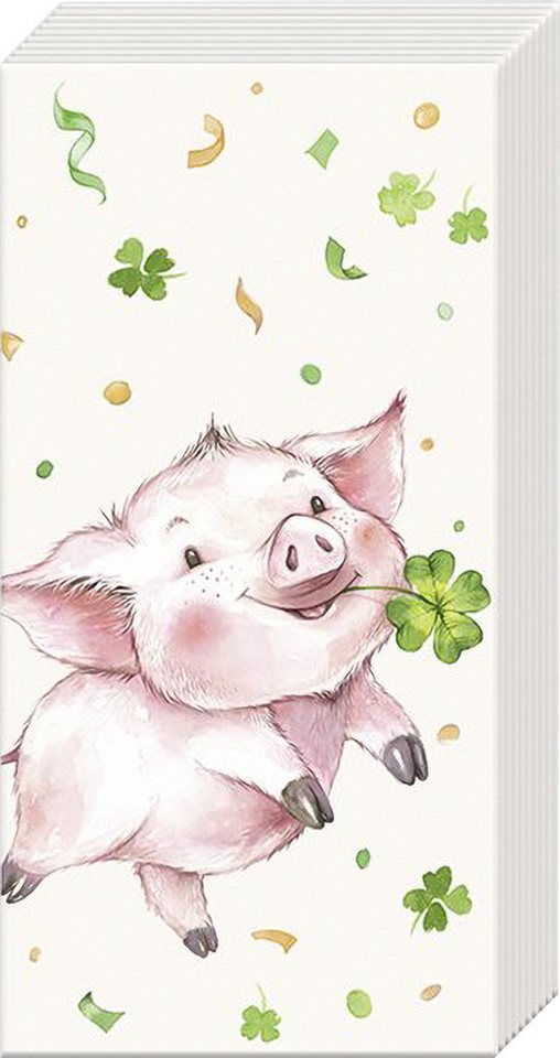 IHR Papierserviette Lucky Pig, (10 St), 21x21cm, 10 Stück von IHR