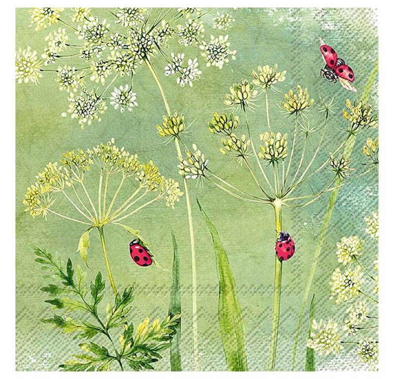 IHR Papierserviette Marienkäfer, (20 St), 33 cm x 33 cm von IHR