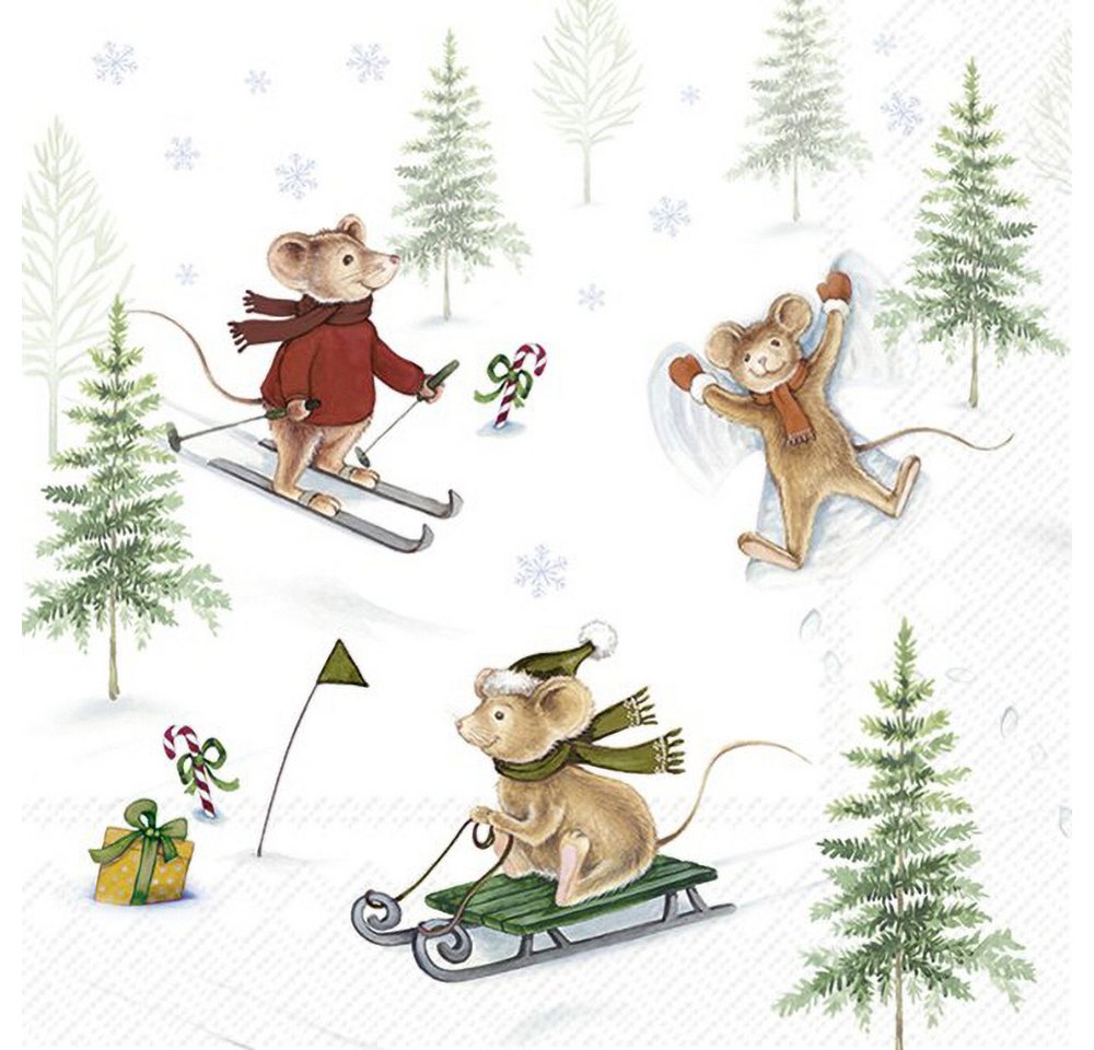 IHR Papierserviette Snow Fun, (20 St), 20 Stück von IHR