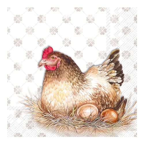 IHR Serviette Henne Jenny 33x33cm, 20 Stück, Serviettentechnik, Motivserviette, Braun, Papier IHR Serviette Henne Jenny 33x33cm, 20 Stück, Serviettentechnik, Motivserviette, Braun, Papier von IHR Ideal Home Range