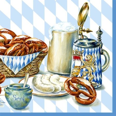 IHR - Servietten - Bayrische Brotzeit blue - München / Oktoberfest von IHR