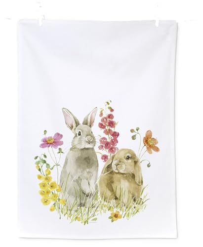 IHR - T 1031900 - Geschirrtuch, Ostern Hop on Spring, Hase, Bio-Baumwolle, Bedruckt, 50cm x 70cm von IHR