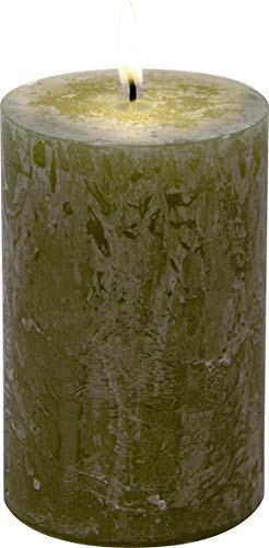 IHR Zylinderkerze, 11 cm, Olivgrün von IHR