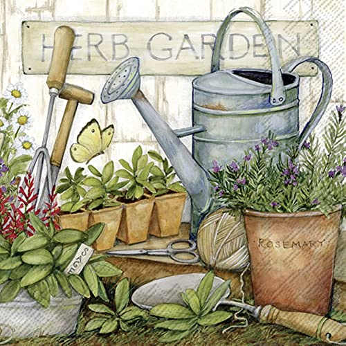 IHR Ideal Home Range - Papierservietten HERB GARDEN 20 St. Lunch-Servietten 33 cm x 33 cm von IHR Ideal Home Range