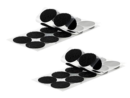 Klett SCHWARZ 2x 10 Paar I Klettverschluss Klettpunkte klein Rund 35 mm 20 Stück Flausch u. Haken Selbstklebend Doppelseitig Klebend Klebepunkte kleine Klettpunkte Durchmesser Ø 35mm auf Karte von iHS Range
