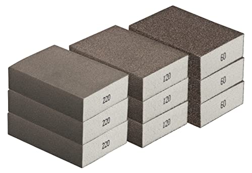 Schleifschwämme-GROB MITTEL FEIN Set 3x3 Körnung K60 K120 K220 DIY Handschleifer für verschiedene Materialien geeignet hochwertiger Handschleifklotz Schleifklötze Schleifpad Schleifschwämme-GROB MITTEL FEIN Set 3x3 Körnung K60 K120 K220 DIY Handschleifer für verschiedene Materialien geeignet hochwertiger Handschleifklotz Schleifklötze Schleifpad von iHS Range