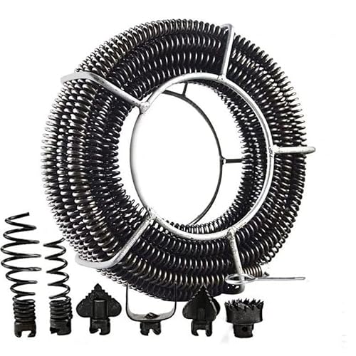 14M Länge Haushalt Abflussrohr Bagger Zugfeder Set Kanalbagger Druckfeder mit Anschluss for 10–100 mm Rohr Einfach zu bedienen für Anfänger und Profis von IIGEN