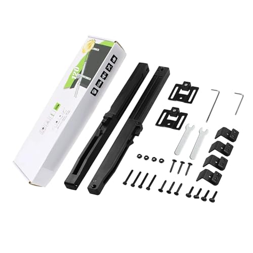 Automatischer Schiebetoröffner, 3" DIY Scheunentor Soft-Close-Mechanismus Federpuffer Dämpfer Lochfreie Schiebe-Hardware-Stopper for 30-120 Pfund verstellbare Tür Sicherheitssystem-Kit für Schiebetore von IIGEN