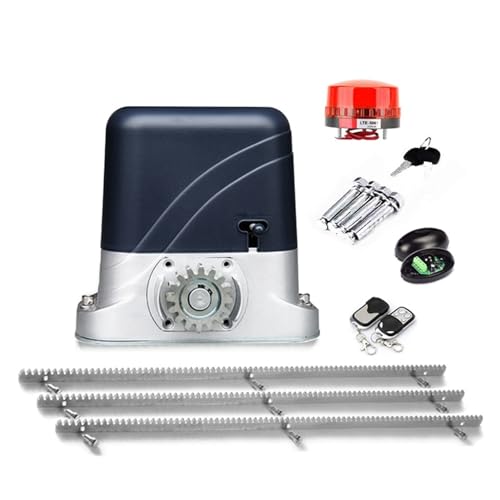 Automatischer Schiebetoröffner, Wifi-Steuerung Neueste Design-Schiebetür-Toröffner-Automatisierung mit 3-Meter-Stahlgestellen for 1400LBS 600-kg-Zaun-Einfahrtswalze Sicherheitssystem-Kit für Schiebeto von IIGEN