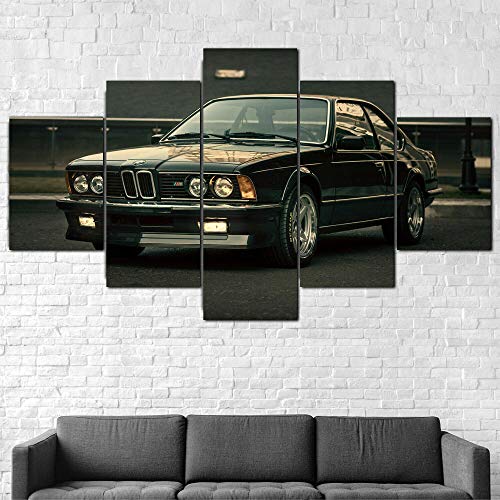 IIIUHU Bilder Abstrakt 5 Teilig Wandbild XXL BMW M-Serie E24 CSi M635 Auto Leinwand Bild Wandbilder Wohnzimmer Wohnung Kunstdrucke Modern Wandbilder Design Abstrakt Poster Wanddekoration von IIIUHU