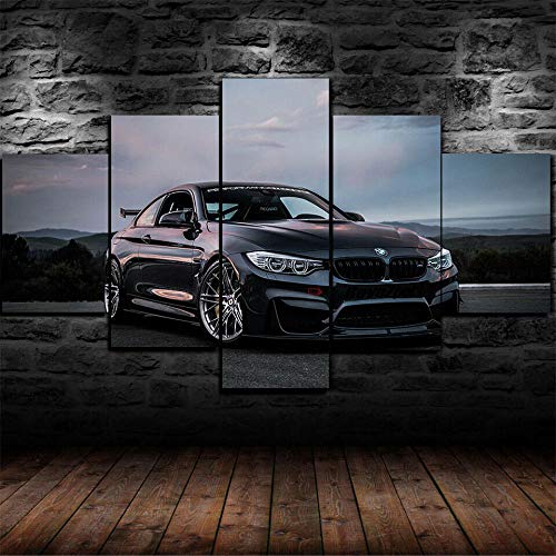 IIIUHU Leinwanddrucke Kreatives Geschenk 5 stück Leinwand Bilder Hd Drucke Poster abstrakt BMW M4 Performance Super Car Moderne Wandbilder XXL Wohnzimmer Wohnkultur von IIIUHU