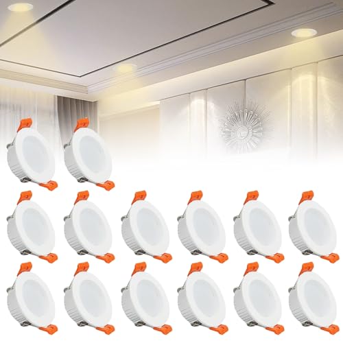 IINCOOY 14er-Pack LED-Einbaudeckenleuchten, 3000 K/4000 K/6500 K Wählbare Downlights for Die Decke, IP21-Spotlicht for Wohnzimmerflur(Neutral White,3w) von IINCOOY