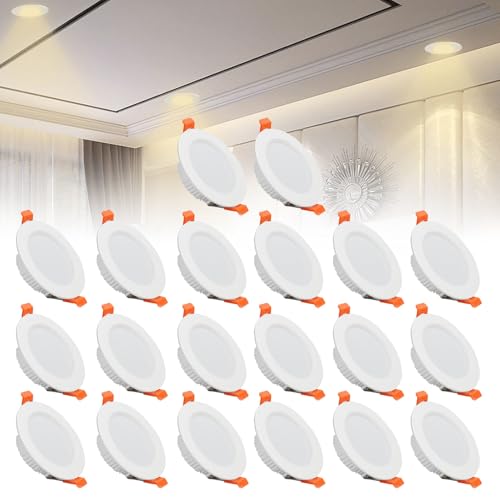 IINCOOY 20er-Pack LED-Einbaustrahler for Die Decke, Deckenleuchte for Küche, Soffitte, Wohnzimmer, Flur(Neutral White,12w) von IINCOOY