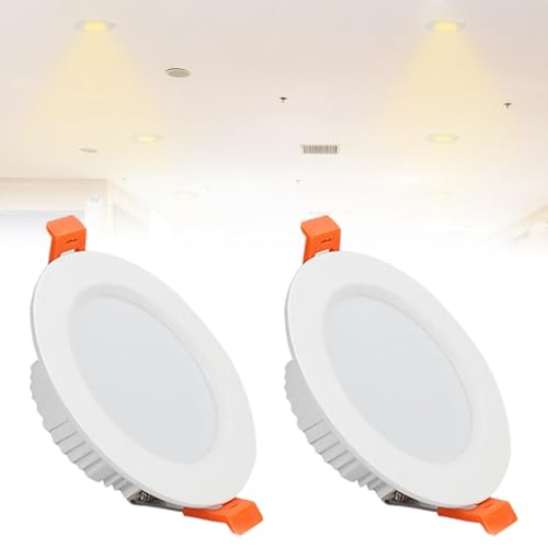 IINCOOY 2er-Pack Downlights for Die Decke, 3000 K–6500 K Wählbar, LED-Deckeneinbauleuchten, IP21, LED-Deckenleuchte for Den Flur(Neutral White,12w) von IINCOOY