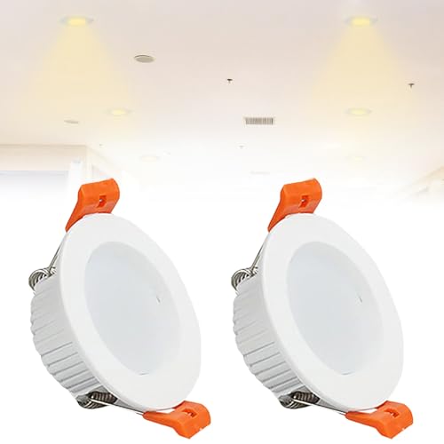 IINCOOY 2er-Pack Downlights for Die Decke, 3000 K–6500 K Wählbar, LED-Deckeneinbauleuchten, IP21, LED-Deckenleuchte for Den Flur(Neutral White,5w) von IINCOOY