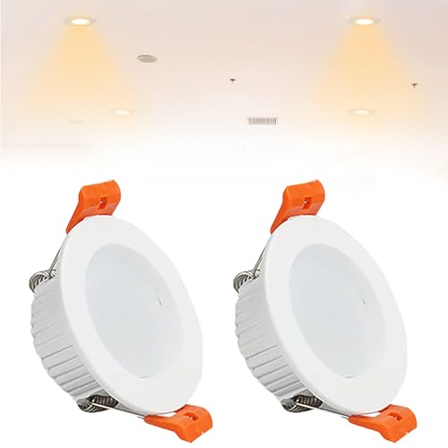 IINCOOY 2er-Pack Downlights for Die Decke, 3000 K–6500 K Wählbar, LED-Deckeneinbauleuchten, IP21, LED-Deckenleuchte for Den Flur(Warm White,5w) von IINCOOY