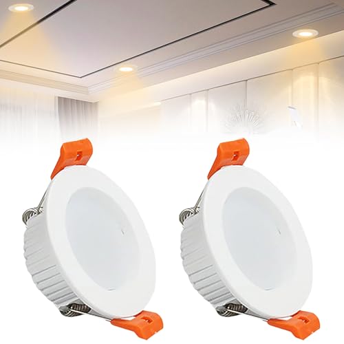 IINCOOY 2er-Pack LED-Deckeneinbauleuchten IP21 Downlight AC110-240V Ultra Slim Downlights, LED-Panelleuchte for Wohnzimmerflur(Warm White,5w) von IINCOOY