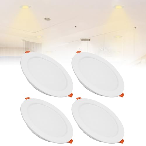 IINCOOY 4er-Pack Ultradünne LED-Deckeneinbauleuchte Mit Anschlussdose, LED-Unterputz-Downlight, Flaches Badezimmer- Und Büro-Panel-Licht for Flure(Neutral White,21w) von IINCOOY