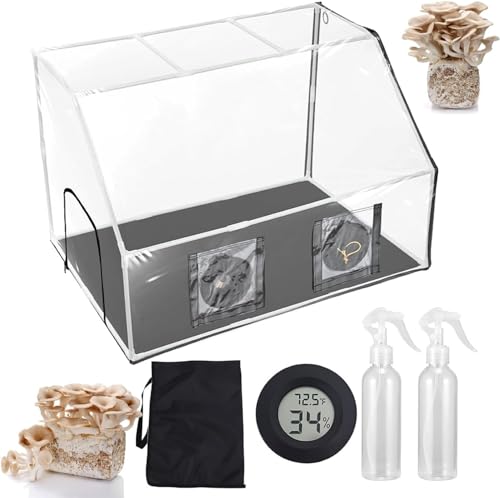 IINCOOY Pilzzuchtzelt Set Pilzzuchtzelt Pilzzucht Stillluftbox Tragbar Faltbar PVC Pilzbehälter Set von IINCOOY