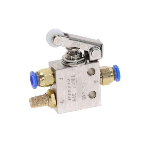 TAC2-31P Exhaust valve 2 Position 3 Way Roller Lever Mechanical Valve Pneumatic valve switch 1/8" Female Thread w Fittings IINKUEYK(4MM) von IINKUEYK