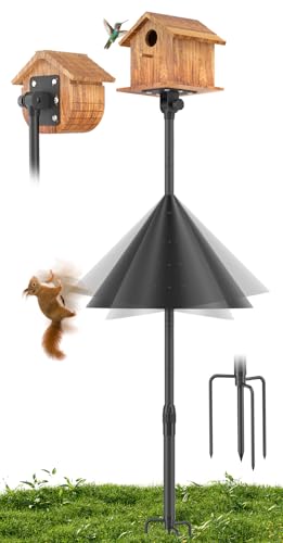 IIOPE 200 cm Vogelfutterstation, robuster Vogelfutterhaus, Ständer mit Eichhörnchensicherer Trennwand für den Außenbereich, Garten (Vogelhaus nicht im Lieferumfang enthalten) von IIOPE
