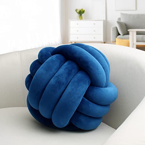 IIQI Knotenkissen, Mehrere Größen Knotenkissenball weiches handgewebtes Sofakissen, verwendet für Wohndekoration (Marineblau 116,28 Zentimeter) von IIQI