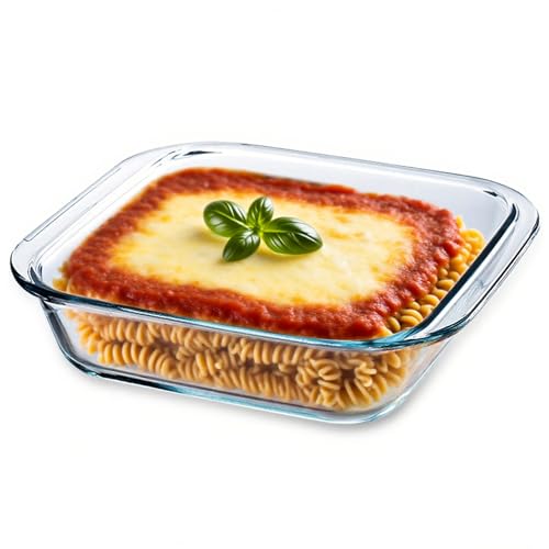 IIRC Auflaufform Klein Glas, 0.5L Transparent Backblech aus Glas, Mini Auflaufform für Backofen, Heißluftfritteuse, Mikrowellenherd (1.1L) von IIRC