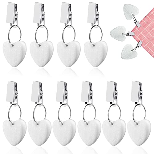 IIRC Tischdeckenbeschwerer 10STK Tischdeckengewichte mit Clips Tischdecke Gewichte Tischdeckenklammern für Familie Party Camping Hochzeit Garten Picknick (Weiß) von IIRC