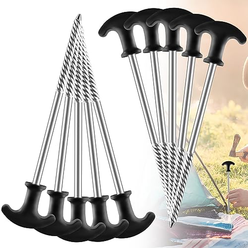 Zeltheringe aus Stahl 10 Stück Zelt-Heringe, Stabile Erdnägel mit Gewinde, 20cm Heringe Camping mit T, Erdschrauben für Camping und Outdoor-Einsatz Zeltheringe aus Stahl 10 Stück Zelt-Heringe, Stabile Erdnägel mit Gewinde, 20cm Heringe Camping mit T, Erdschrauben für Camping und Outdoor-Einsatz von IIRC