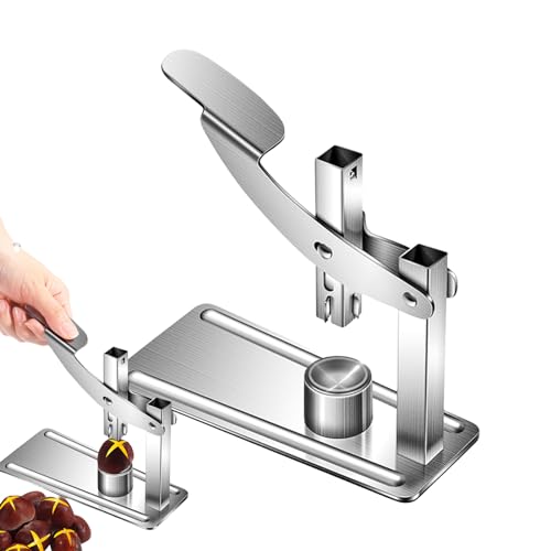 IITA Kastanienschneider, Edelstahl-Walnussöffnerzange, langlebiger Kastanienclip-Nussknacker mit kreuzverzahntem Öffnungsdesign, wiederverwendbares Walnussöffnerwerkzeug für Nusswalnusskastanien von IITA