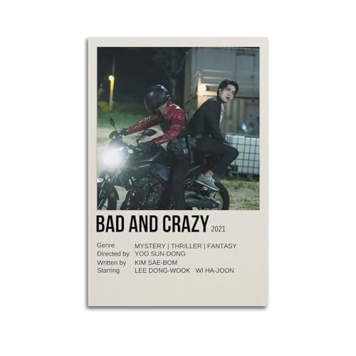 IIWERUW Bad and Crazy Poster, Wandkunst, Leinwand, ästhetisches Cover, Poster, Vintage-Musik und Filme, dekoratives Gemälde für Wohnzimmer, Schlafzimmer, 30 x 45 cm, ungerahmter Stil IIWERUW Bad and Crazy Poster, Wandkunst, Leinwand, ästhetisches Cover, Poster, Vintage-Musik und Filme, dekoratives Gemälde für Wohnzimmer, Schlafzimmer, 30 x 45 cm, ungerahmter Stil von IIWERUW