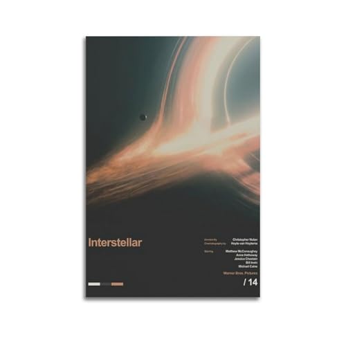 Interstellar Poster, Wandkunst, Leinwand, ästhetisches Cover, Poster, Vintage-Musik und Filme, dekoratives Gemälde für Wohnzimmer, Schlafzimmer, 60 x 90 cm, ungerahmter Stil Interstellar Poster, Wandkunst, Leinwand, ästhetisches Cover, Poster, Vintage-Musik und Filme, dekoratives Gemälde für Wohnzimmer, Schlafzimmer, 60 x 90 cm, ungerahmter Stil von IIWERUW
