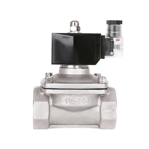 1-1/2 Zoll Magnetventil Normal Geschlossen DN40 Edelstahl Ventile Mit Betriebsanzeige 1Pcs(BSP_110VAC_NBR-SEAL) von IJEKINNE
