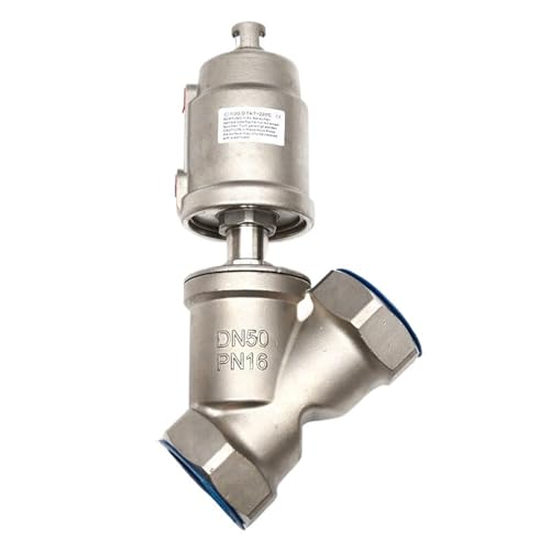 2 zoll Edelstahl Pneumatische Gewinde Winkel Sitz Ventil Y Typ Winkel Sitz Ventil 1Pcs(Single acting) von IJEKINNE