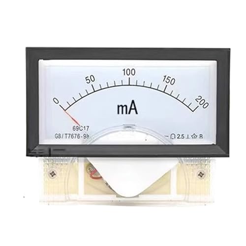 69C17 Zeiger Milliamperemeter 1MA 2MA 3MA 10mA 20MA 50MA 100MA 200mA 500MA Mit Shunt Strommesser 85x46MM Milliamperemeter 1St(500MA) von IJEKINNE