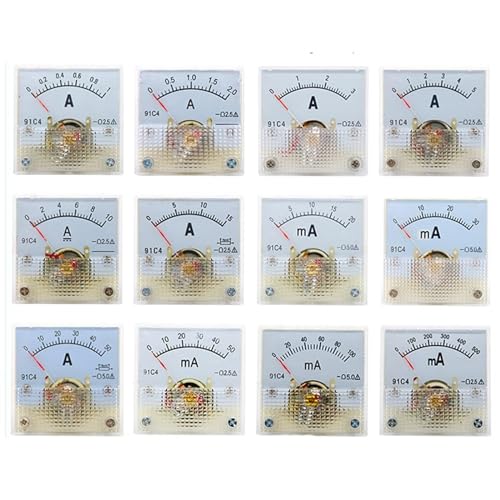 91C4-A DC-Amperemeter mit Zeiger 1A 2A 3A 5A 10A 15A 30A 50A 75A 100A 150A 200A 300A 400A 500A Analoge Mechanikplatte Tisch 1 Stück(1MA) von IJEKINNE