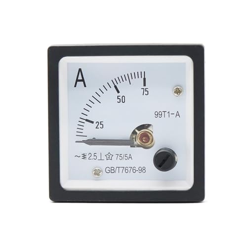 99T1-A Zeigertyp AC-Amperemeter 30A 50A 75A 100A 150A 200A 250A 300A Bereich Analoges Amperemessgerät Panel 48x48mm 1St(300A (5A)) von IJEKINNE